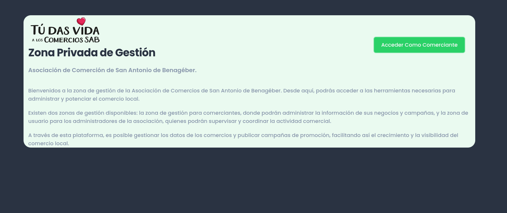 Pantalla de bienvenida